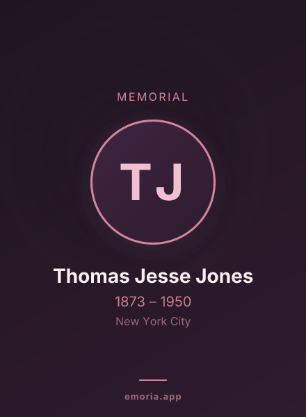 Memorial portrait of Thomas Jesse Jones