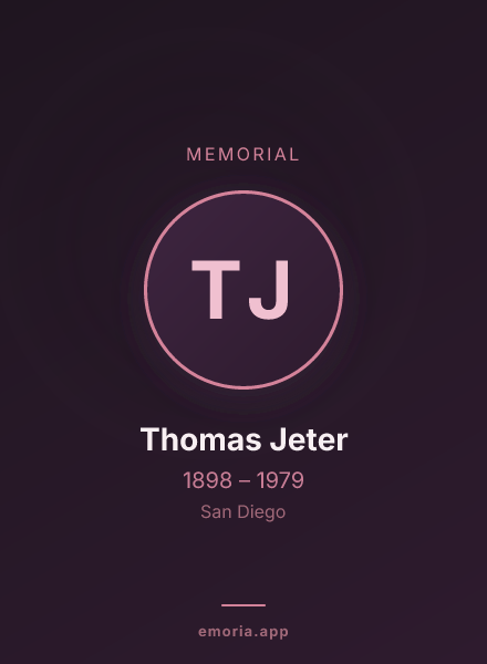 Memorial portrait of Thomas Jeter