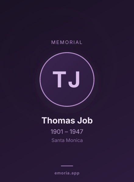 Memorial portrait of Thomas Job