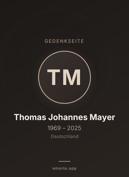 Gedenkportrait von Thomas Johannes Mayer