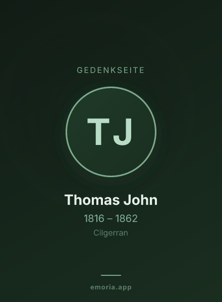Gedenkportrait von Thomas John