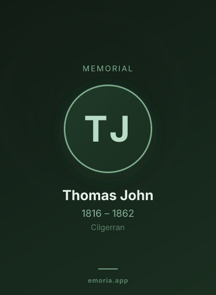 Memorial portrait of Thomas John