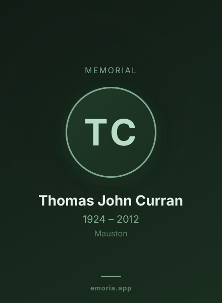 Memorial portrait of Thomas John Curran