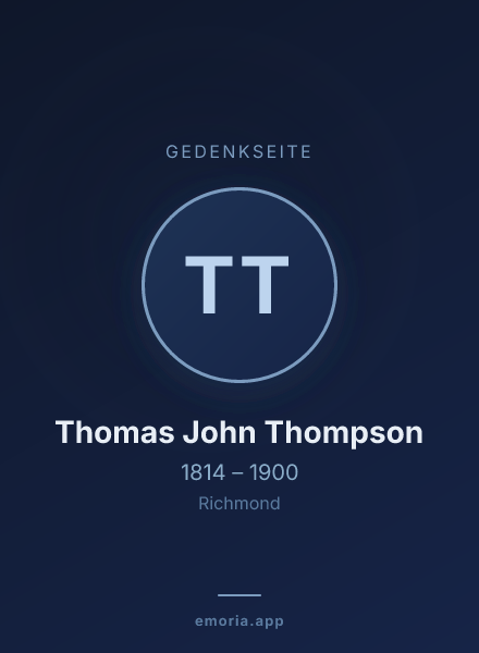 Gedenkportrait von Thomas John Thompson