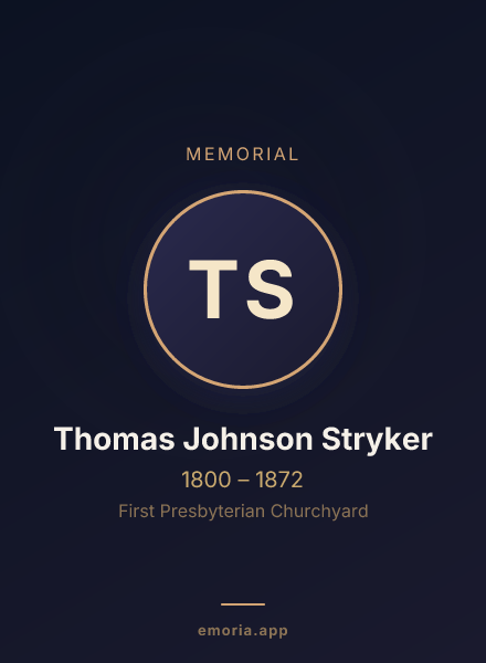 Memorial portrait of Thomas Johnson Stryker