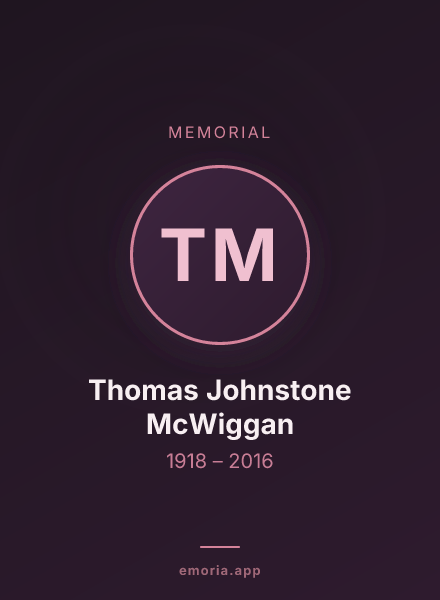 Memorial portrait of Thomas Johnstone McWiggan