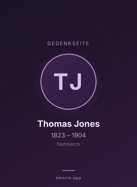 Gedenkportrait von Thomas Jones