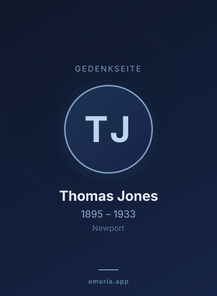 Gedenkportrait von Thomas Jones