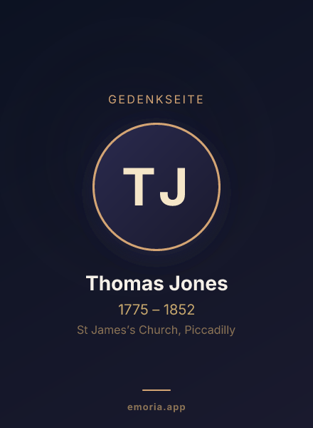 Gedenkportrait von Thomas Jones
