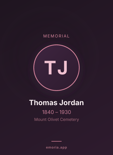 Memorial portrait of Thomas Jordan