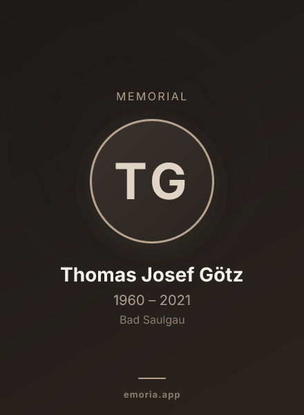 Memorial portrait of Thomas Josef Götz