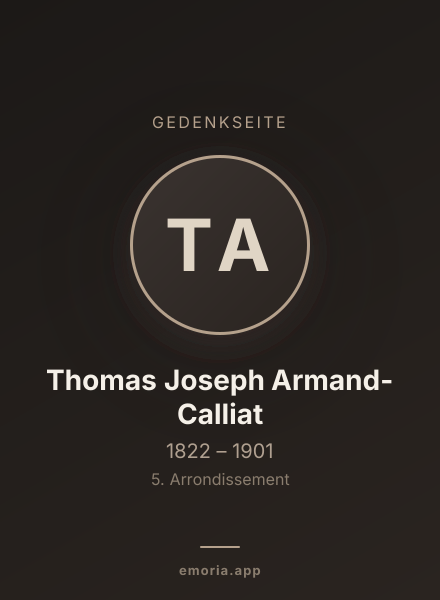Gedenkportrait von Thomas Joseph Armand-Calliat