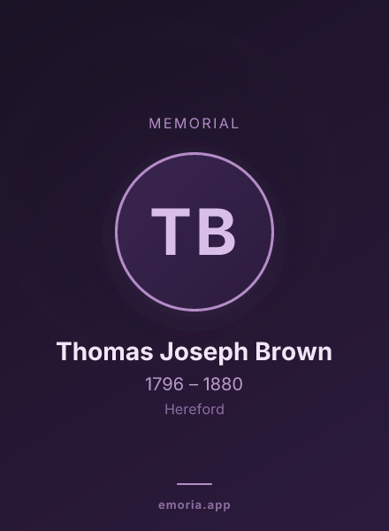 Memorial portrait of Thomas Joseph Brown