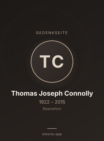 Gedenkportrait von Thomas Joseph Connolly