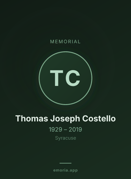 Memorial portrait of Thomas Joseph Costello