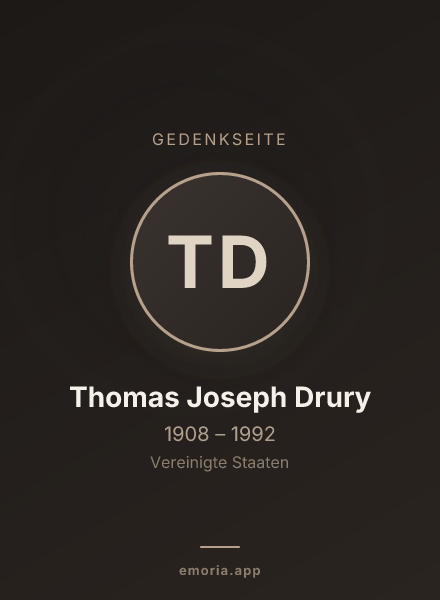 Gedenkportrait von Thomas Joseph Drury