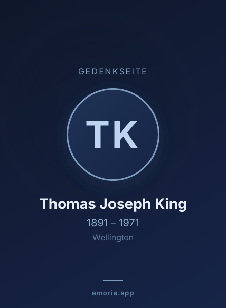 Gedenkportrait von Thomas Joseph King