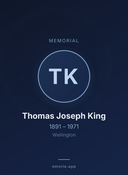 Memorial portrait of Thomas Joseph King
