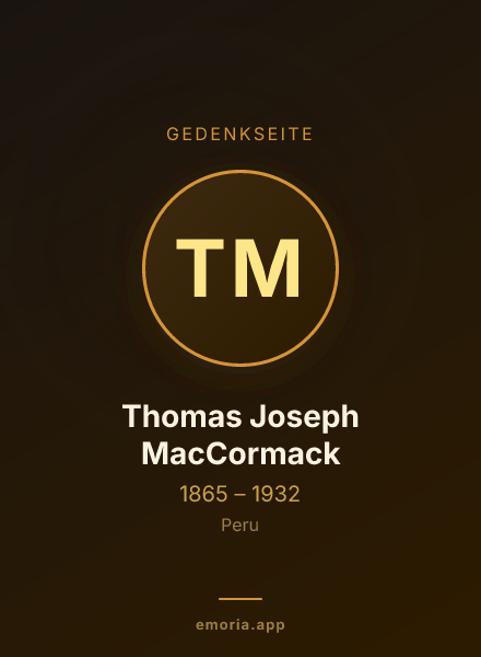 Gedenkportrait von Thomas Joseph MacCormack