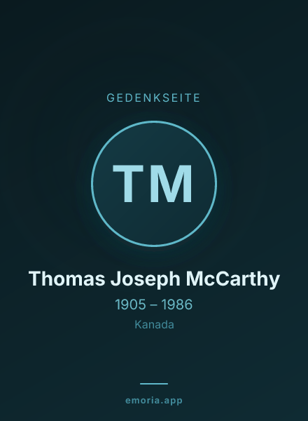 Gedenkportrait von Thomas Joseph McCarthy