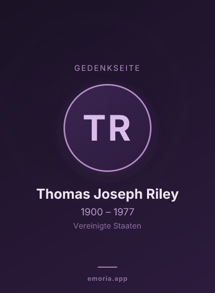 Gedenkportrait von Thomas Joseph Riley