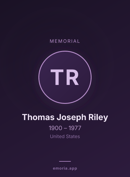 Memorial portrait of Thomas Joseph Riley
