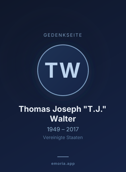 Gedenkportrait von Thomas Joseph "T.J." Walter