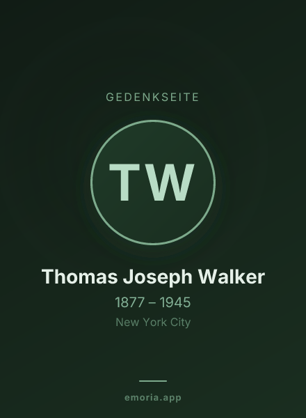 Gedenkportrait von Thomas Joseph Walker