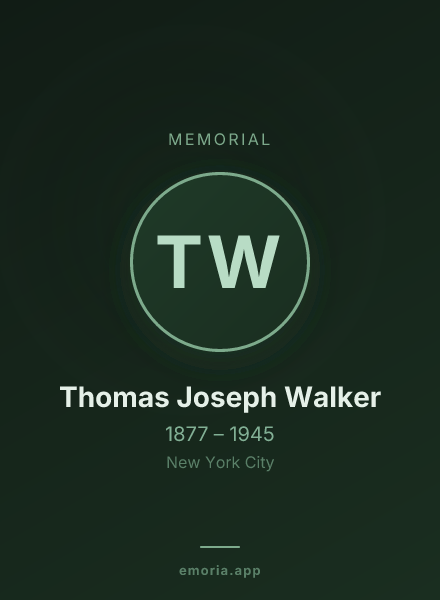 Memorial portrait of Thomas Joseph Walker
