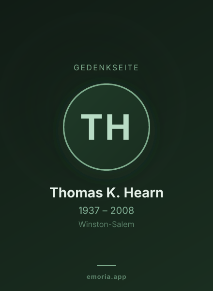 Gedenkportrait von Thomas K. Hearn