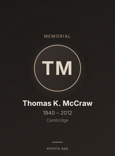Memorial portrait of Thomas K. McCraw
