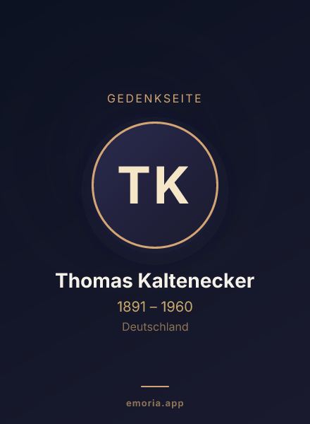 Gedenkportrait von Thomas Kaltenecker
