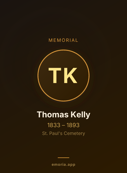 Memorial portrait of Thomas Kelly
