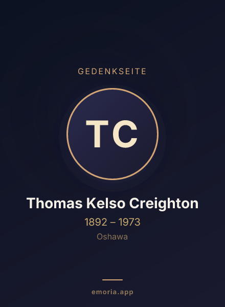 Gedenkportrait von Thomas Kelso Creighton