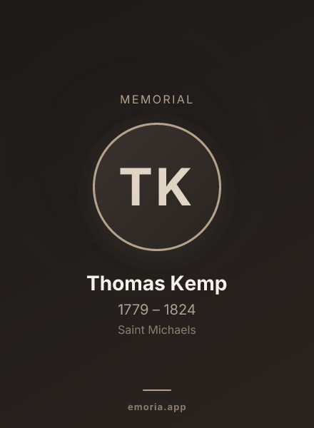 Memorial portrait of Thomas Kemp