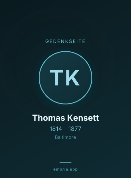 Gedenkportrait von Thomas Kensett
