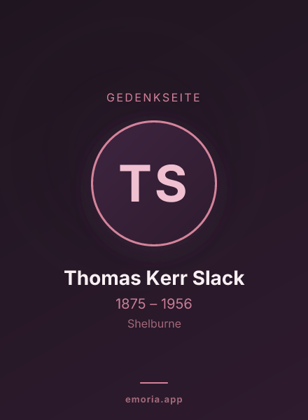 Gedenkportrait von Thomas Kerr Slack