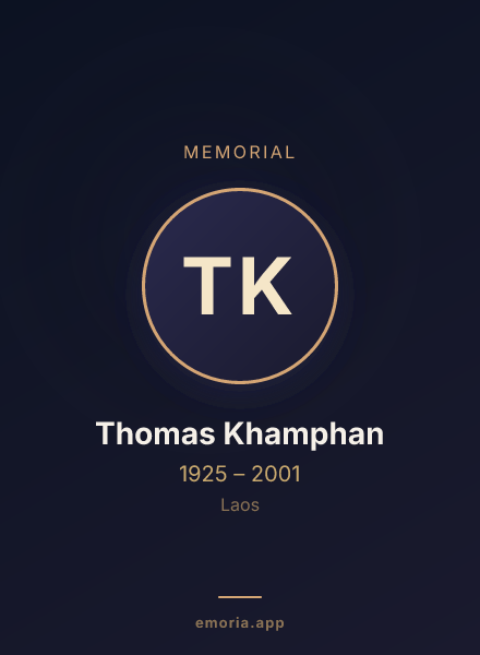 Memorial portrait of Thomas Khamphan