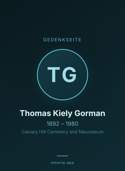 Gedenkportrait von Thomas Kiely Gorman