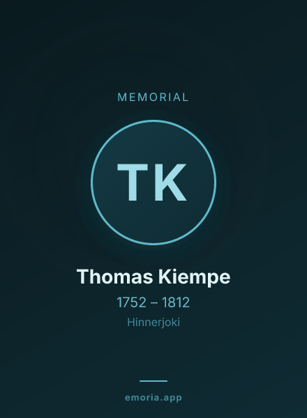 Memorial portrait of Thomas Kiempe
