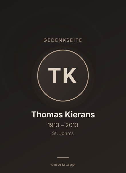 Gedenkportrait von Thomas Kierans