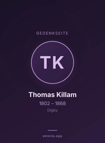 Gedenkportrait von Thomas Killam