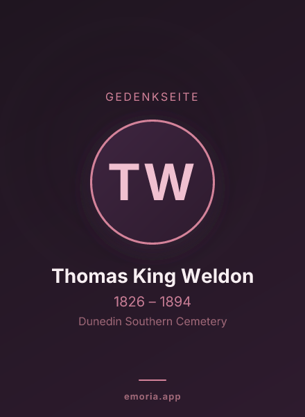Gedenkportrait von Thomas King Weldon