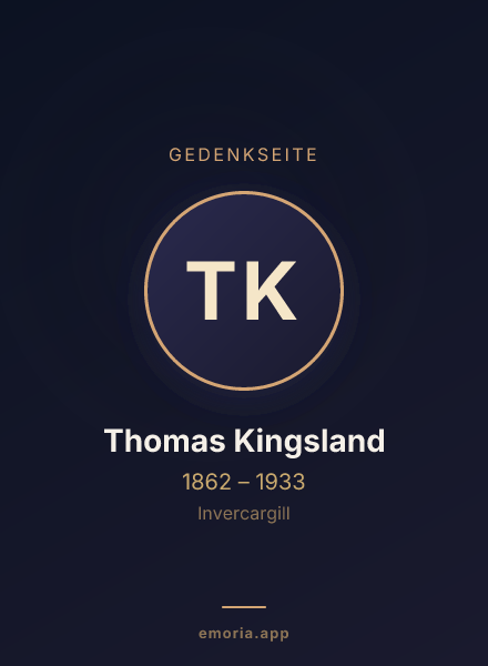 Gedenkportrait von Thomas Kingsland