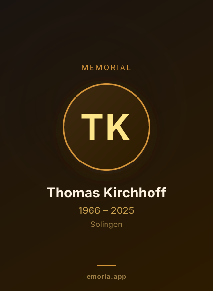 Memorial portrait of Thomas Kirchhoff