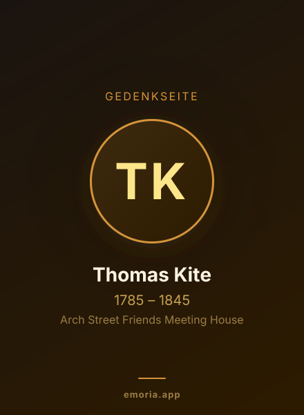 Gedenkportrait von Thomas Kite