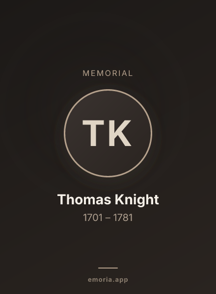 Memorial portrait of Thomas Knight