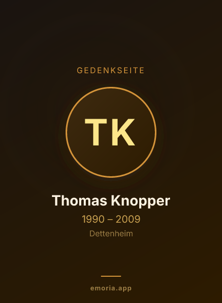 Gedenkportrait von Thomas Knopper