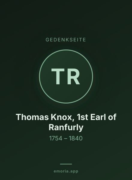 Gedenkportrait von Thomas Knox, 1st Earl of Ranfurly