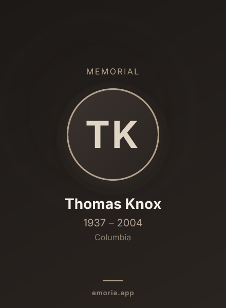 Memorial portrait of Thomas Knox